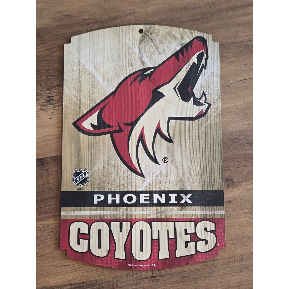 WinCraft Phoenix Coyotes NHL Wood Wall Sign 11x17 Hockey Fan Cave Decor Plaque